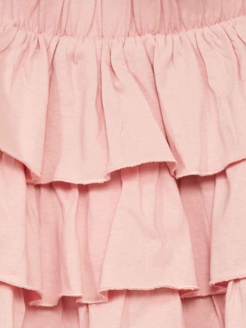 Falda de volantes rosa - Kiabi