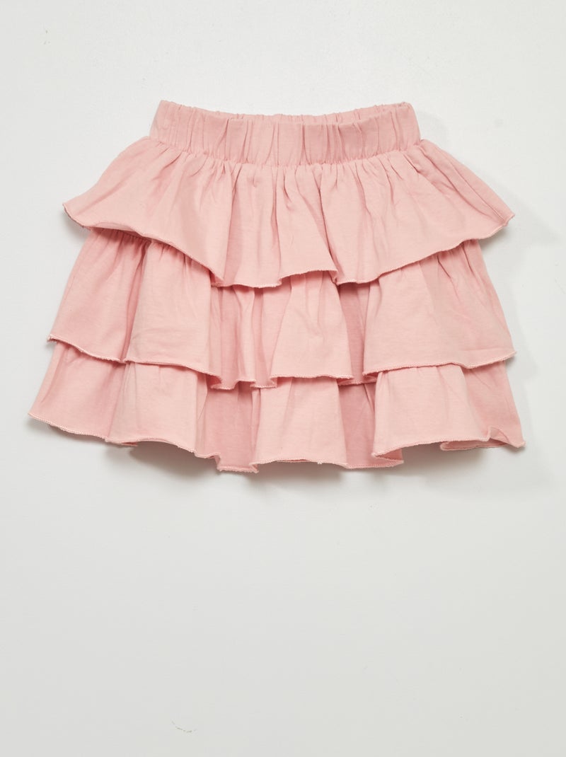 Falda de volantes rosa - Kiabi