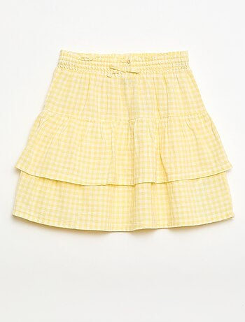 Falda de volantes vichy