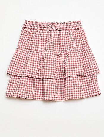 Falda de volantes vichy