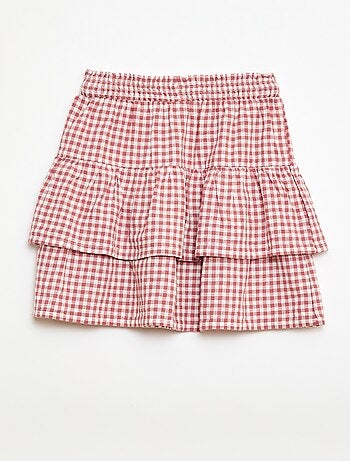 Falda de volantes vichy