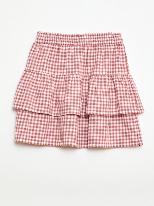 Falda de volantes vichy - Kiabi