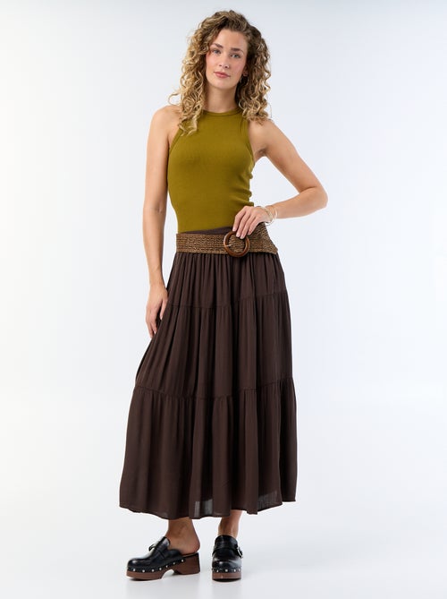 Falda escalonada lisa - Kiabi