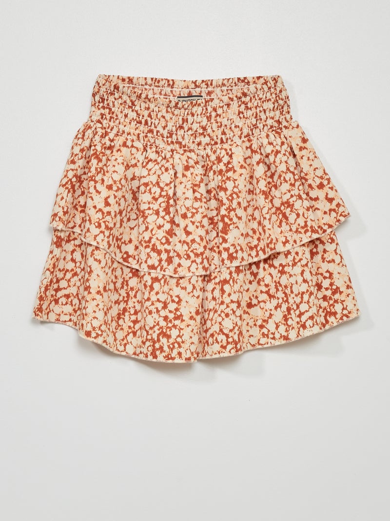Falda estampada con capas BLANCO - Kiabi
