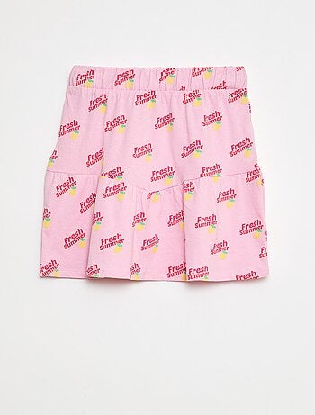 Falda estampada con volantes