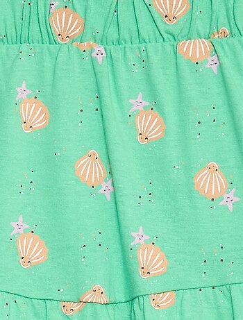 Falda estampada con volantes