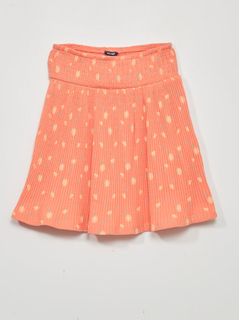 Falda estampada de punto NARANJA - Kiabi