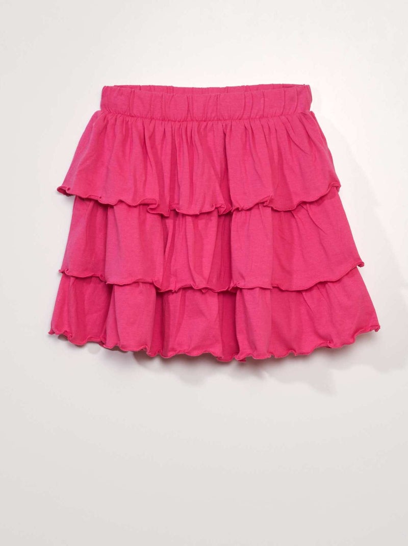 Falda evasé con capas ROSA - Kiabi