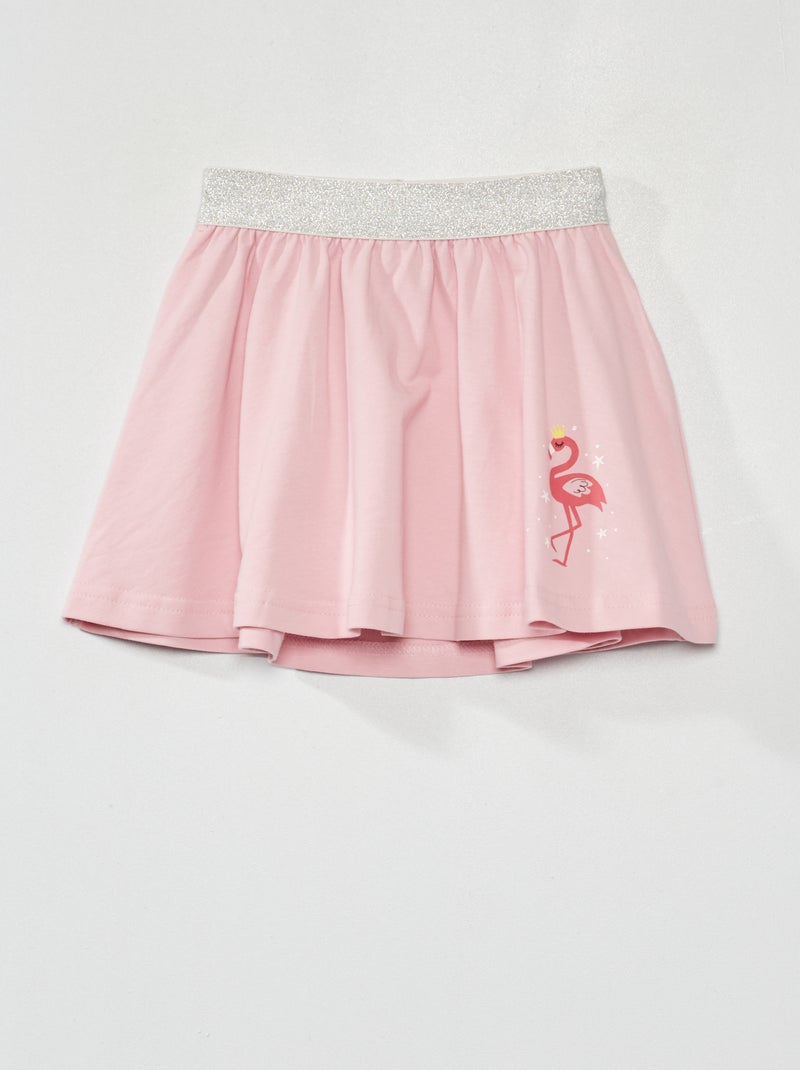 Falda evasé con cinturón brillante rosa - Kiabi