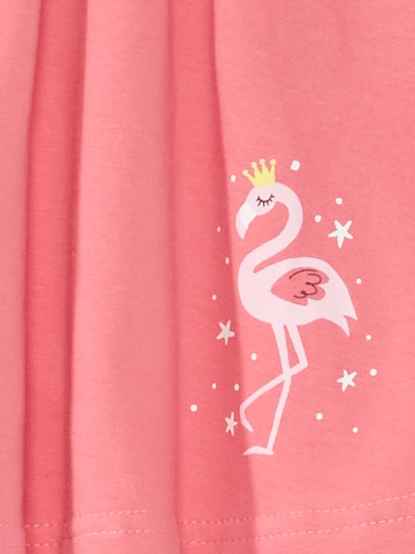 Falda evasé con cinturón brillante ROSA - Kiabi