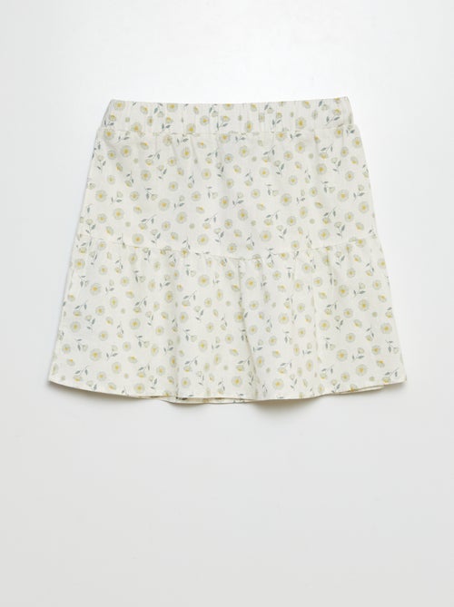 Falda evasé de mezcla de lino - Kiabi