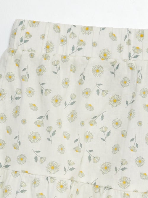 Falda evasé de mezcla de lino - Kiabi