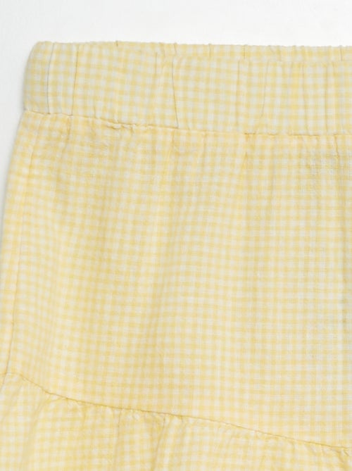 Falda evasé de mezcla de lino - Kiabi