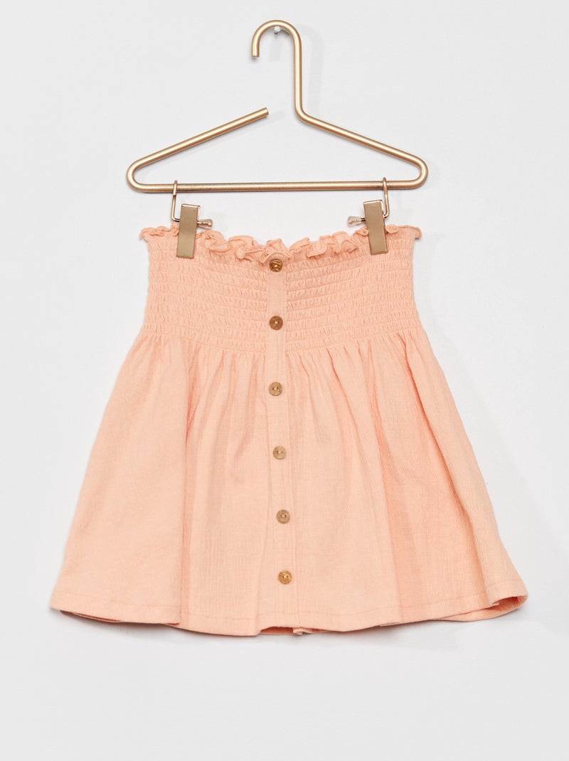 Falda evasé de punto crepé ROSA - Kiabi