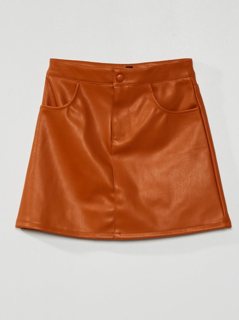 Falda evasé de PVC ORANGE - Kiabi