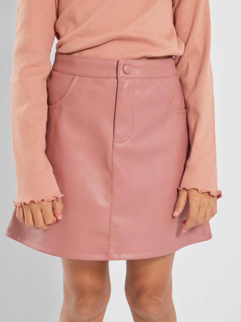 Falda evasé de PVC ROSA - Kiabi