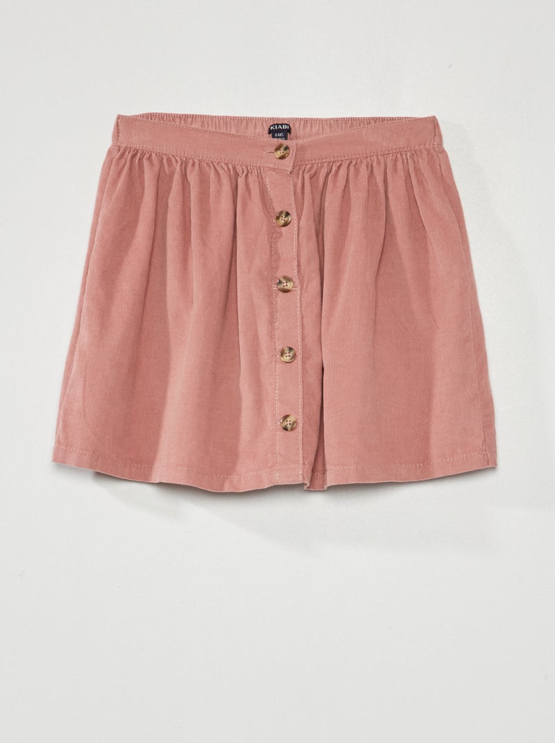 Falda evasé de terciopelo ROSA - Kiabi