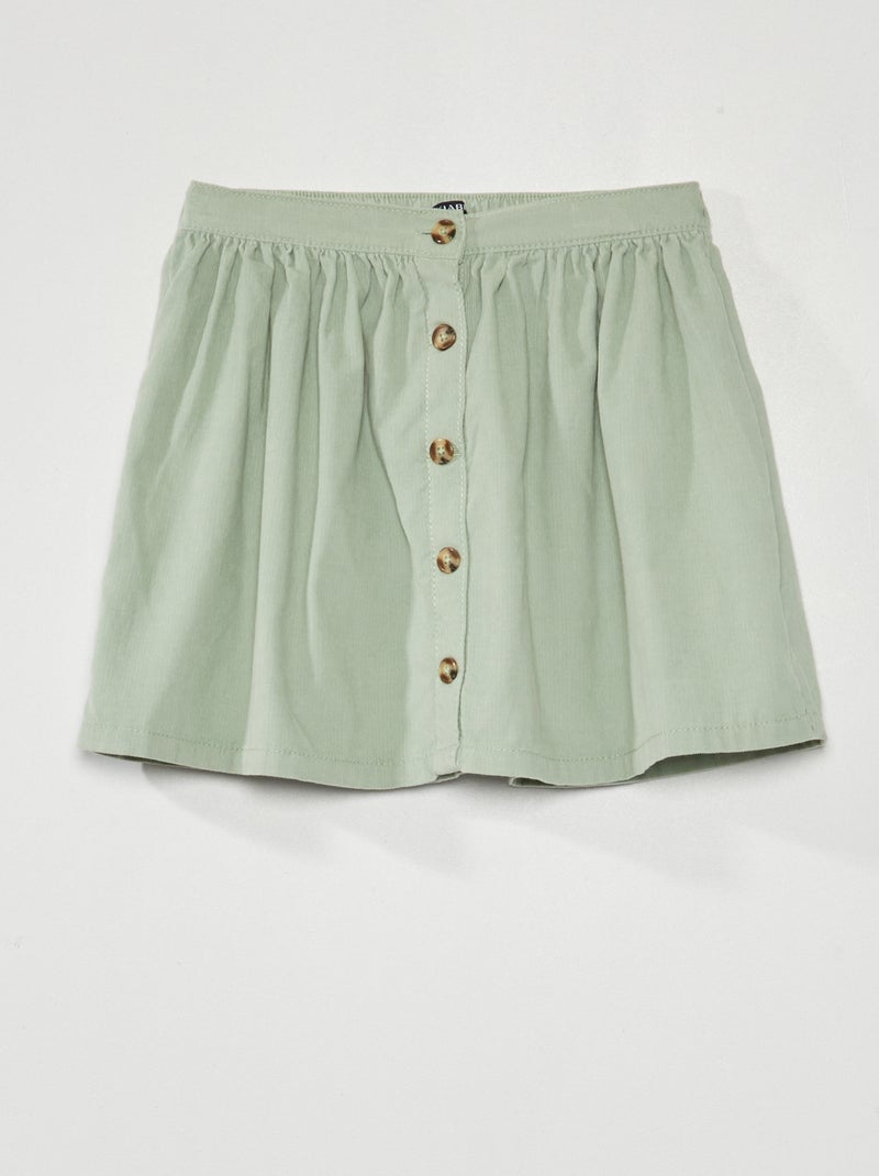 Falda evasé de terciopelo VERDE - Kiabi