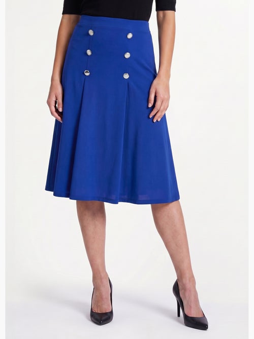 Falda evasé midi de punto liso con puente - Afibel - Kiabi