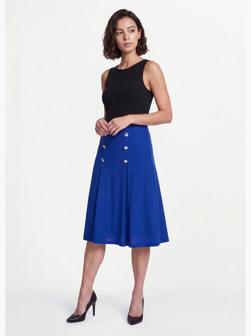 Falda evasé midi de punto liso con puente - Afibel - Kiabi