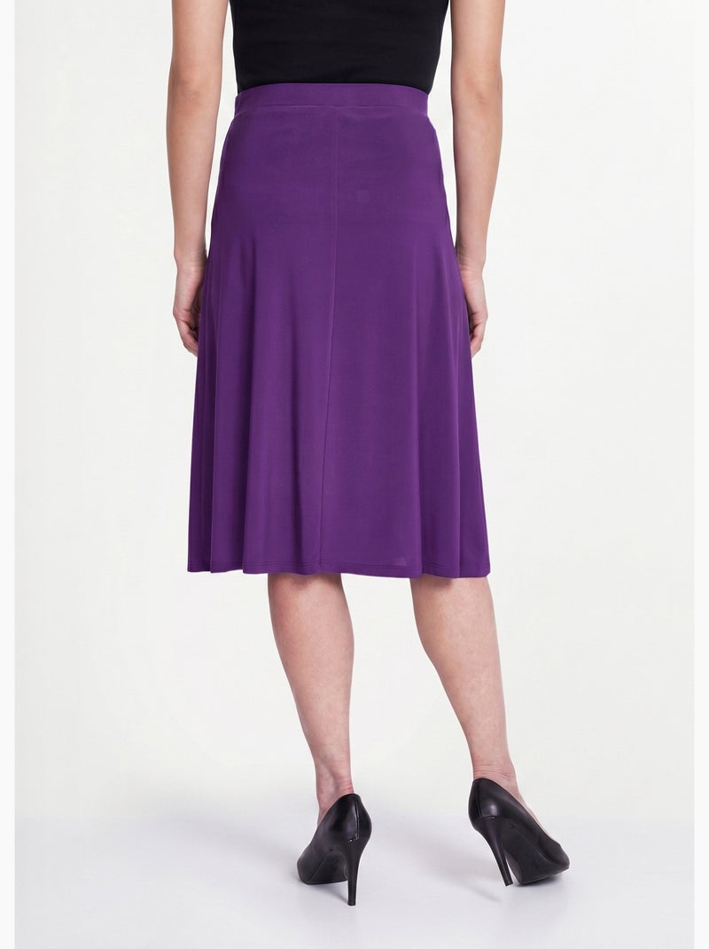 Falda evasé midi de punto liso con puente - Afibel Violeta - Kiabi