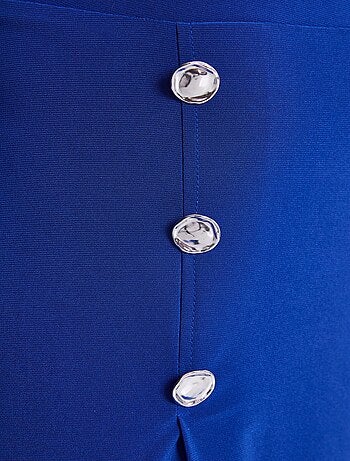 Falda evasé midi de punto liso con puente