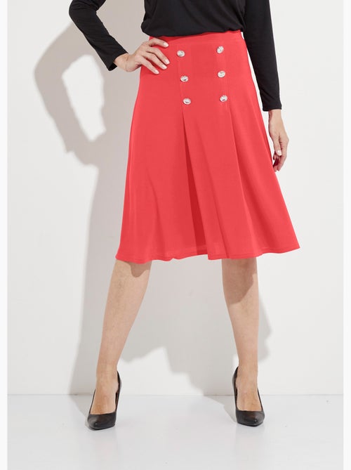 Falda evasé midi de punto liso con puente - Kiabi