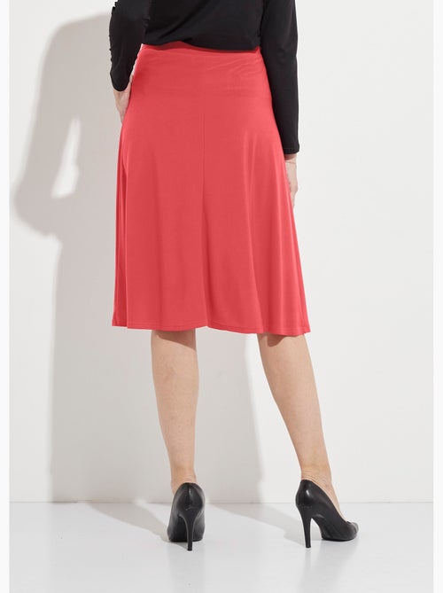 Falda evasé midi de punto liso con puente - Kiabi