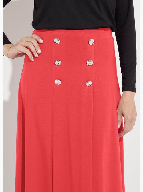 Falda evasé midi de punto liso con puente - Kiabi