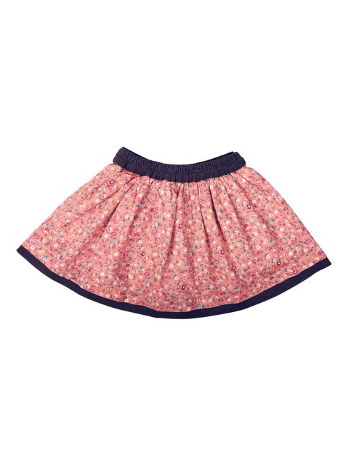 Falda Floral para Niña | Algodón Rosa Albaricoque | LILOU - Kiabi