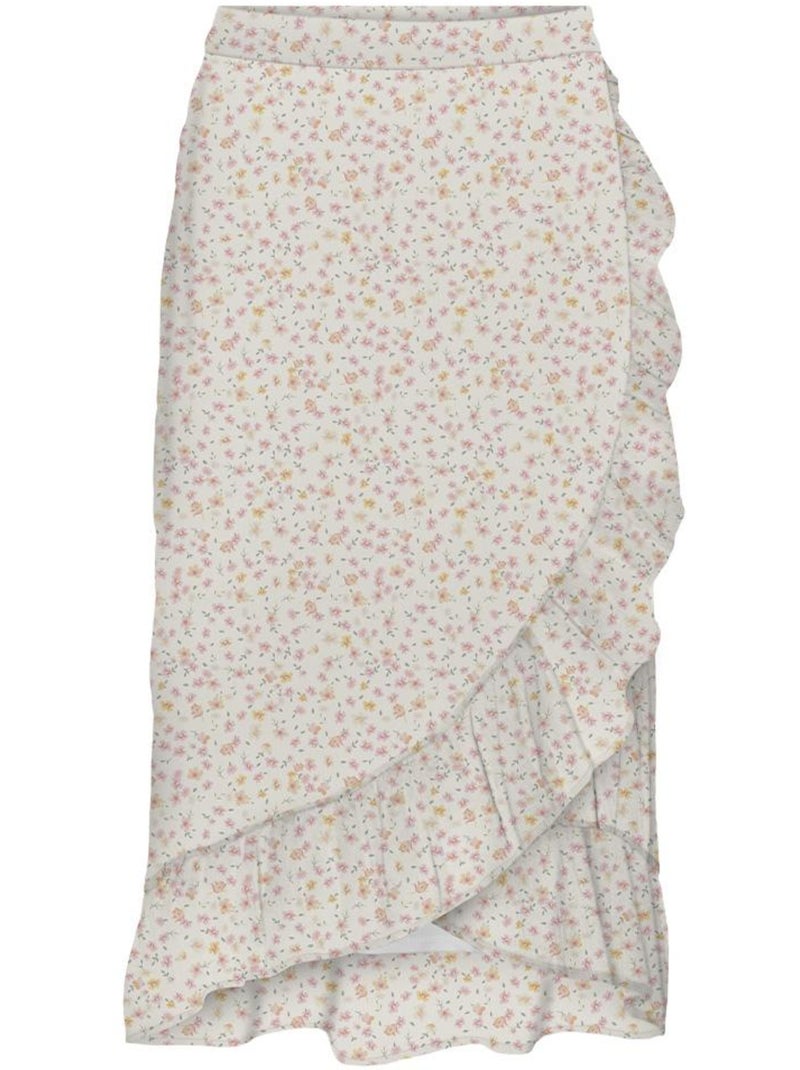 Falda Floral Vero Moda para Mujer Blanco - Kiabi