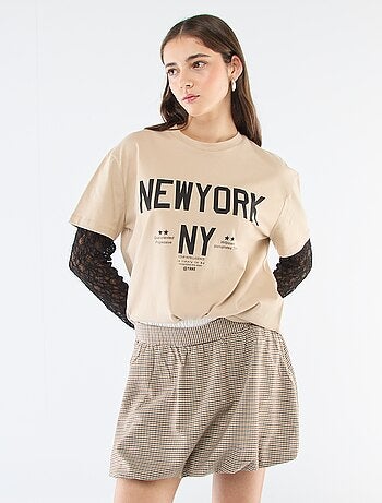 Falda globo a cuadros