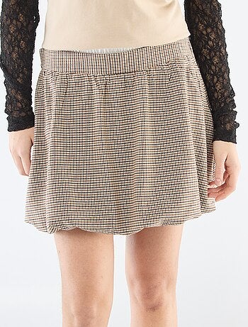 Falda globo a cuadros