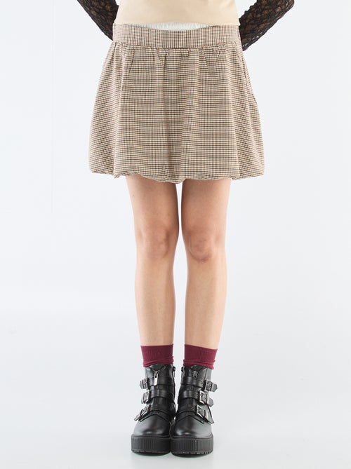 Falda globo a cuadros - Kiabi