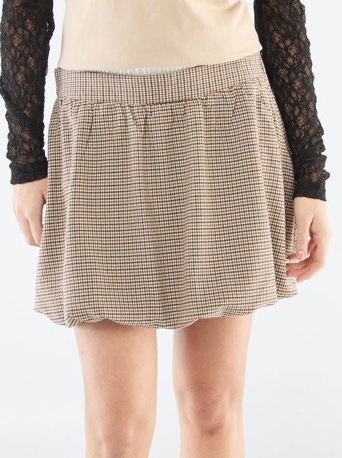 Falda globo a cuadros - Kiabi