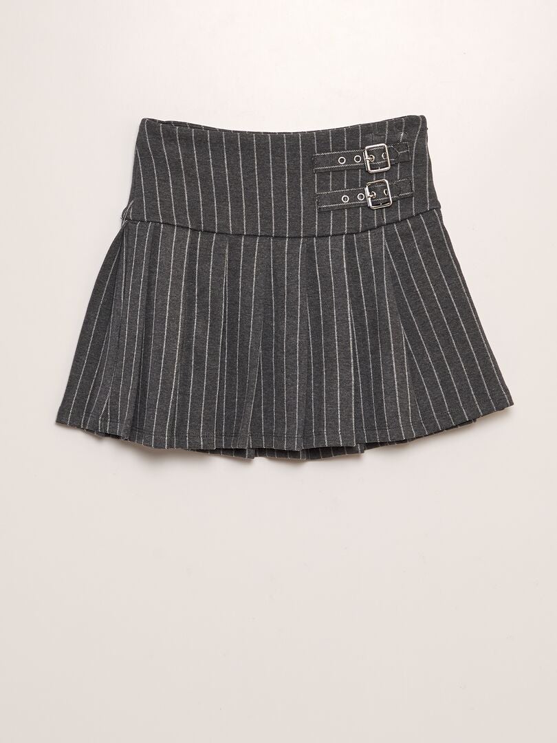 Falda kilt evasé GRIS - Kiabi