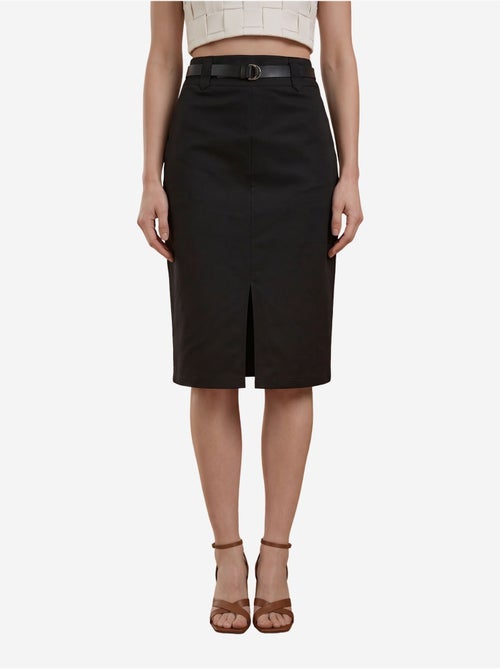 Falda lápiz midi de tiro alto con abertura my fashion - Kiabi