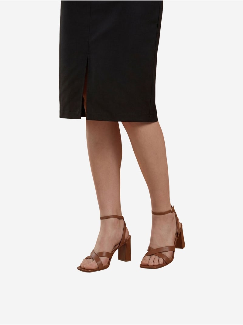 Falda lápiz midi de tiro alto con abertura my fashion Negro - Kiabi