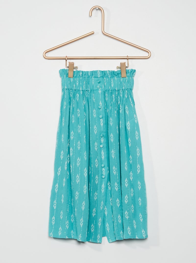 Falda larga abotonada AZUL - Kiabi