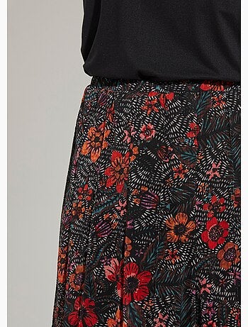 Falda larga acampanada de gasa floral - Afibel