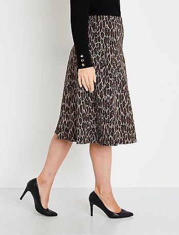 Falda larga acampanada de punto jacquard - Afibel