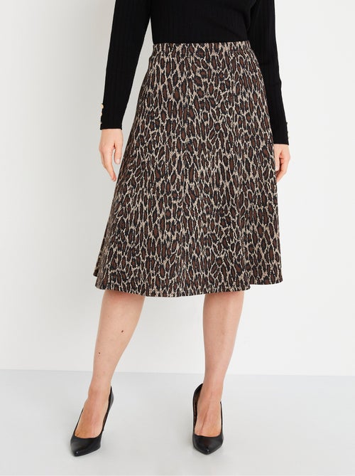 Falda larga acampanada de punto jacquard - Afibel - Kiabi