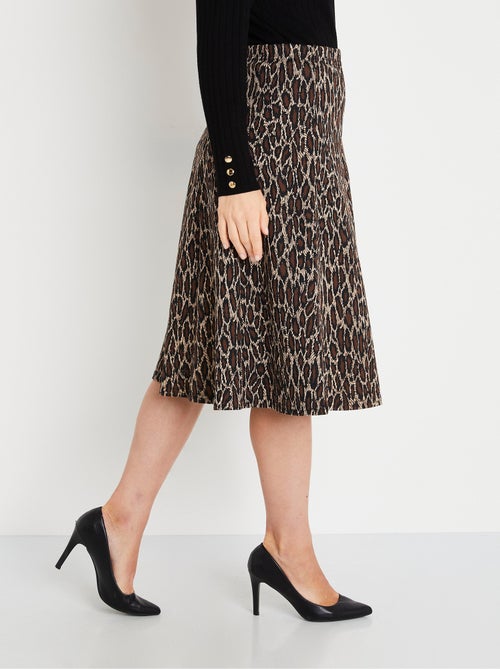 Falda larga acampanada de punto jacquard - Afibel - Kiabi