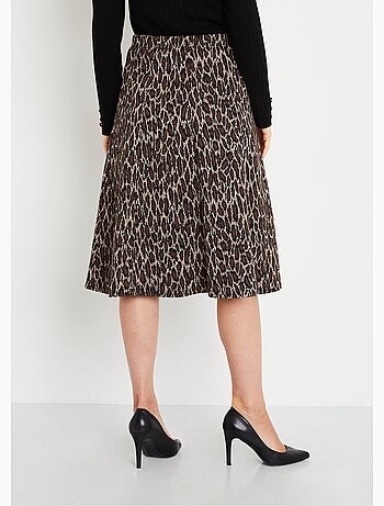 Falda larga acampanada de punto jacquard