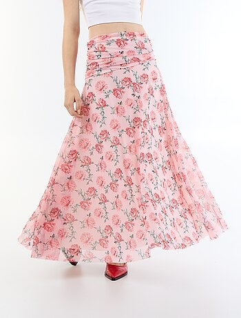 Falda larga acampanada floral
