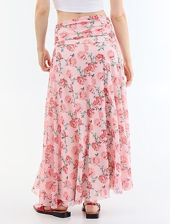 Falda larga acampanada floral