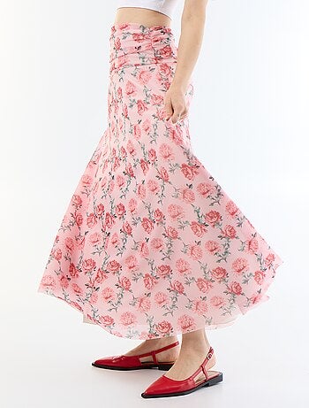 Falda larga acampanada floral