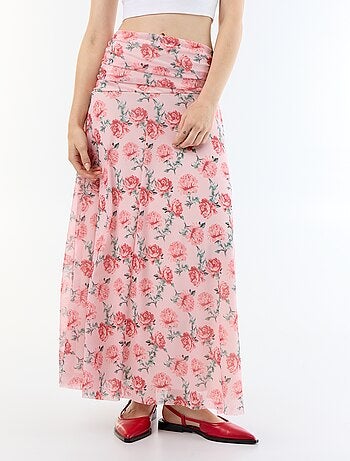 Falda larga acampanada floral