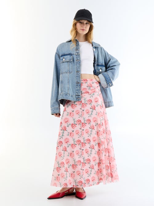 Falda larga acampanada floral - Kiabi
