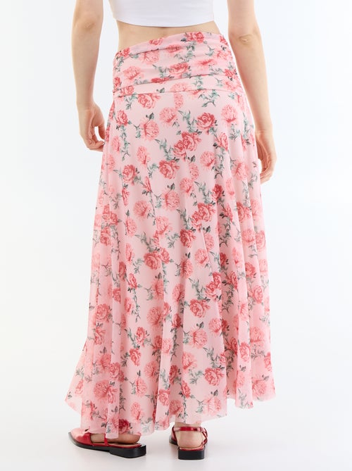 Falda larga acampanada floral - Kiabi